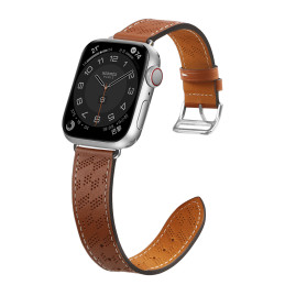 Dirželis Odinis odinis dirželis Apple Watch SE, 9, 8, 7, 6, 5, 4, 3, 2, 1 (41, 40, 38 mm) apyrankė ruda
