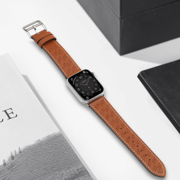 Dirželis Odinis odinis dirželis Apple Watch SE, 9, 8, 7, 6, 5, 4, 3, 2, 1 (41, 40, 38 mm) apyrankė ruda