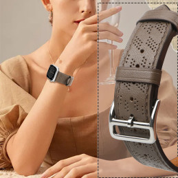 Dirželis Odinis odinis dirželis Apple Watch SE, 9, 8, 7, 6, 5, 4, 3, 2, 1 (41, 40, 38 mm) apyrankė tamsiai ruda