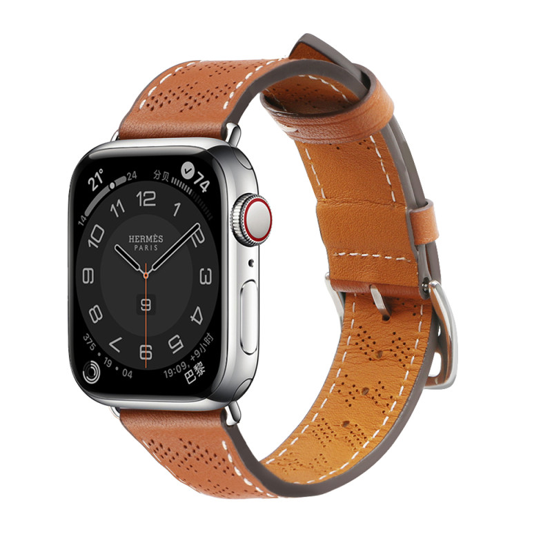 Dirželis Odinis odinis dirželis Apple Watch Ultra, SE, 9, 8, 7, 6, 5, 4, 3, 2, 1 (49, 45, 44, 42 mm) apyrankė ruda