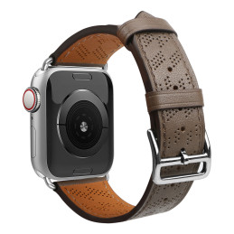 Dirželis Odinis odinis dirželis Apple Watch Ultra, SE, 9, 8, 7, 6, 5, 4, 3, 2, 1 (49, 45, 44, 42 mm) apyrankė tamsiai ru...