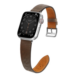 Dirželis Odinis odinis dirželis Apple Watch Ultra, SE, 9, 8, 7, 6, 5, 4, 3, 2, 1 (49, 45, 44, 42 mm) apyrankė tamsiai ru...