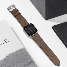 Dirželis Odinis odinis dirželis Apple Watch Ultra, SE, 9, 8, 7, 6, 5, 4, 3, 2, 1 (49, 45, 44, 42 mm) apyrankė tamsiai ru...