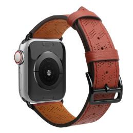 Dirželis Odinis odinis dirželis Apple Watch Ultra, SE, 9, 8, 7, 6, 5, 4, 3, 2, 1 (49, 45, 44, 42 mm) apyrankė raudona
