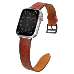 Dirželis Odinis odinis dirželis Apple Watch Ultra, SE, 9, 8, 7, 6, 5, 4, 3, 2, 1 (49, 45, 44, 42 mm) apyrankė raudona