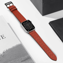 Dirželis Odinis odinis dirželis Apple Watch Ultra, SE, 9, 8, 7, 6, 5, 4, 3, 2, 1 (49, 45, 44, 42 mm) apyrankė raudona