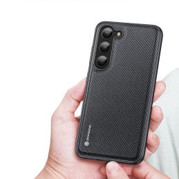 Dux Ducis Fino dėklas Samsung Galaxy S23+, dangtelis su silikoniniu rėmeliu, juodas