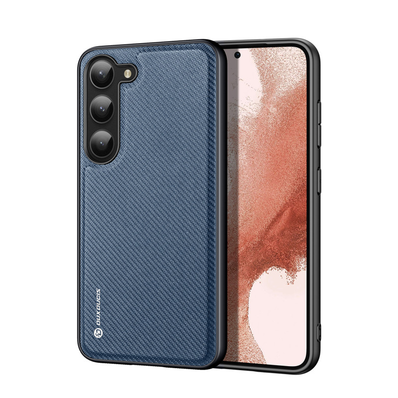 Dux Ducis Fino dėklas Samsung Galaxy S23+, dangtelis su silikoniniu rėmeliu, mėlynas