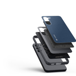 Dux Ducis Fino dėklas Samsung Galaxy S23+, dangtelis su silikoniniu rėmeliu, mėlynas