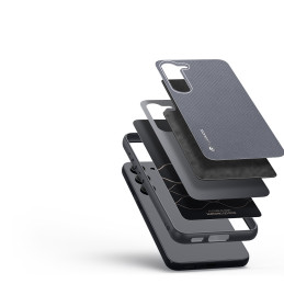 Dux Ducis Fino dėklas Samsung Galaxy S23+, dangtelis su silikoniniu rėmeliu, pilkas