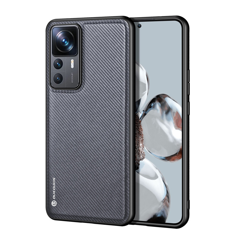 Dux Ducis Fino dėklas, skirtas Xiaomi 12T Pro / Xiaomi 12T dangtelis su silikoniniu rėmeliu pilkos spalvos