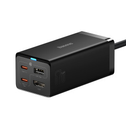 GaN5 tinklo įkroviklis Baseus CCGP110201 HUB HDMI 2x USB-C / USB-A / HDMI 4K 30Hz 1,5m - juodas + USB-C - USB-C laidas 1...