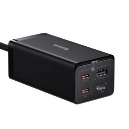 GaN5 tinklo įkroviklis Baseus CCGP110201 HUB HDMI 2x USB-C / USB-A / HDMI 4K 30Hz 1,5m - juodas + USB-C - USB-C laidas 1...