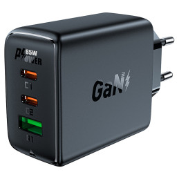 Acefast greitas GaN įkroviklis (2x USB-C / USB-A) PPS / PD / QC4+ 65W baltas (A41)