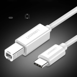 Ugreen kabelis spausdintuvui USB-C - USB-B 480Mb/ s 1m baltas (US241)