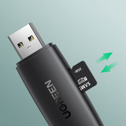 Ugreen SD / micro SD kortelių skaitytuvo adapteris (USB-A / USB-C) juodas (CM304)