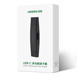 Ugreen SD / micro SD kortelių skaitytuvo adapteris (USB-A / USB-C) juodas (CM304)