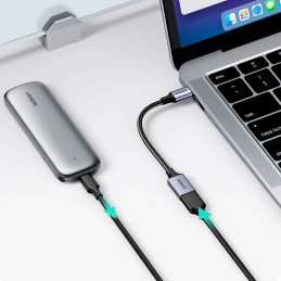 Ugreen OTG adapterio laidas USB-C (vyriškas) - USB-A (moteris) 5Gb/ s 0,15m juodas (US378)