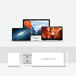 „Ugreen“ nešiojamasis TF/ SD kortelių skaitytuvas, skirtas USB 3.0, baltas (CM104)