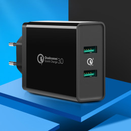 Ugreen sieninis įkroviklis 2xUSB-A 36W QC3.0 juodas (CD161)