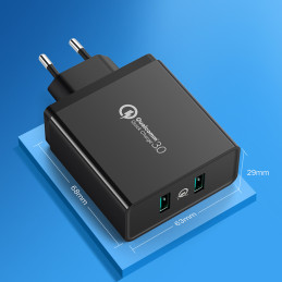 Ugreen sieninis įkroviklis 2xUSB-A 36W QC3.0 juodas (CD161)