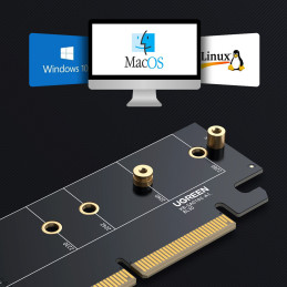 Ugreen CM465 PCIe 4.0 x4 iki M.2 NVMe M-Key išplėtimo kortelė – juoda