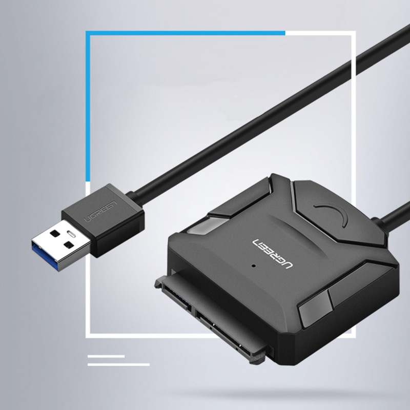Ugreen adapterio laidas 2,5 colio / 3,5 colio diskui (USB-A 3.0 – SATA) juodas (CR108)