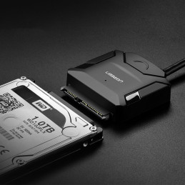Ugreen adapterio laidas 2,5 colio / 3,5 colio diskui (USB-A 3.0 – SATA) juodas (CR108)