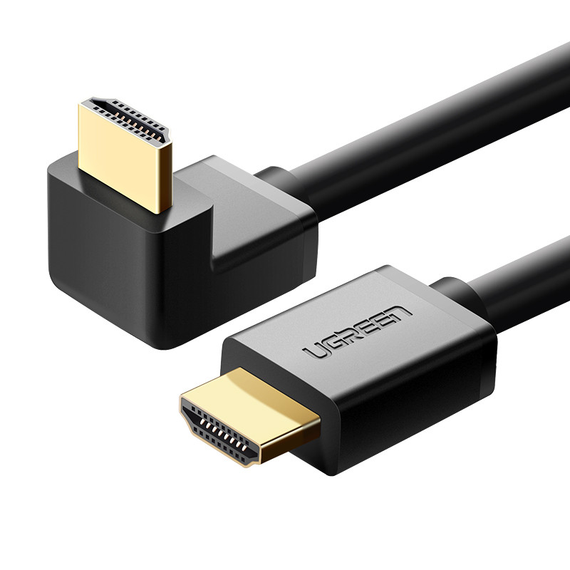 Ugreen kampinis HDMI laidas (90°) 4K 2m juodas (HD103)