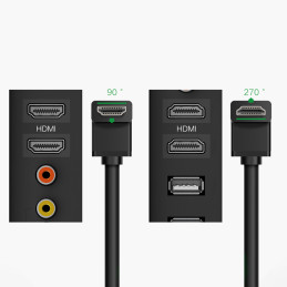 Ugreen kampinis HDMI laidas (90°) 4K 2m juodas (HD103)