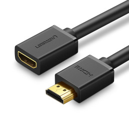 Ugreen HD107 10141 HDMI (vyriškas) – HDMI (moteris) 4K kabelis 1 m – juodas
