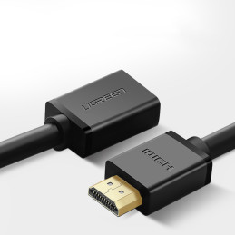Ugreen HD107 10141 HDMI (vyriškas) – HDMI (moteris) 4K kabelis 1 m – juodas