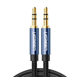 Ugreen AUX garso laidas, tiesus kištukas, 3,5 mm mini lizdas, 1,5 m, mėlynas (AV112)