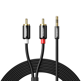 Ugreen AV116 10583 garso mini jack kabelis 3,5 mm (vyras) / 2RCA (vyras) 1,5 m - juodas