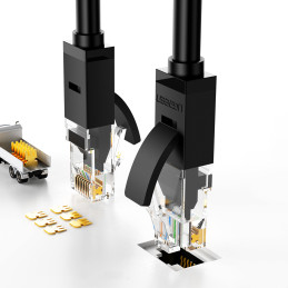 Ugreen LAN Ethernet U/ UTP Kat. 6 1000 Mb/ s, 15 m juoda (NW102)