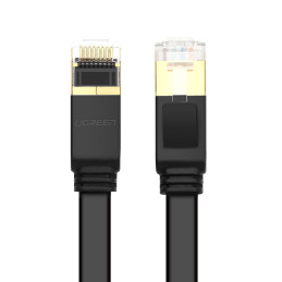Ugreen interneto Ethernet pataisos laidas U/ FTP Kat. 7 10 Gb/ s plokščias 0,5 m juodas (NW106)