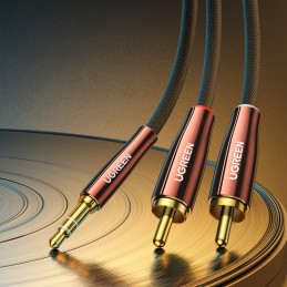 Ugreen kabelio garso kabelis 3,5 mm mini lizdas (vyriškas) - 2RCA (kištukinis) 2 m varinis (AV170)