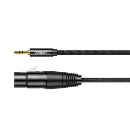 Ugreen garso kabelis 3,5 mm mini lizdas (vyriškas) - XLR (moteris) 1 m juodas (AV182)