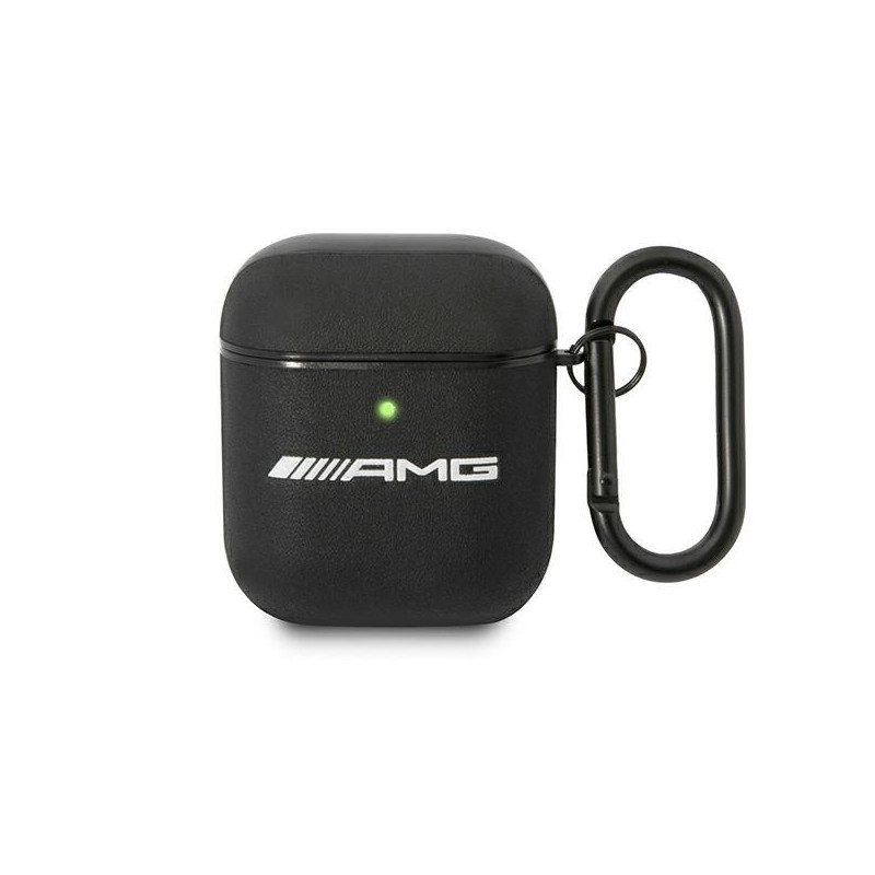 AMG Leather Big Logo dėklas, skirtas AirPods - juodas