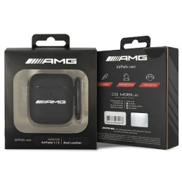 AMG Leather Big Logo dėklas, skirtas AirPods - juodas