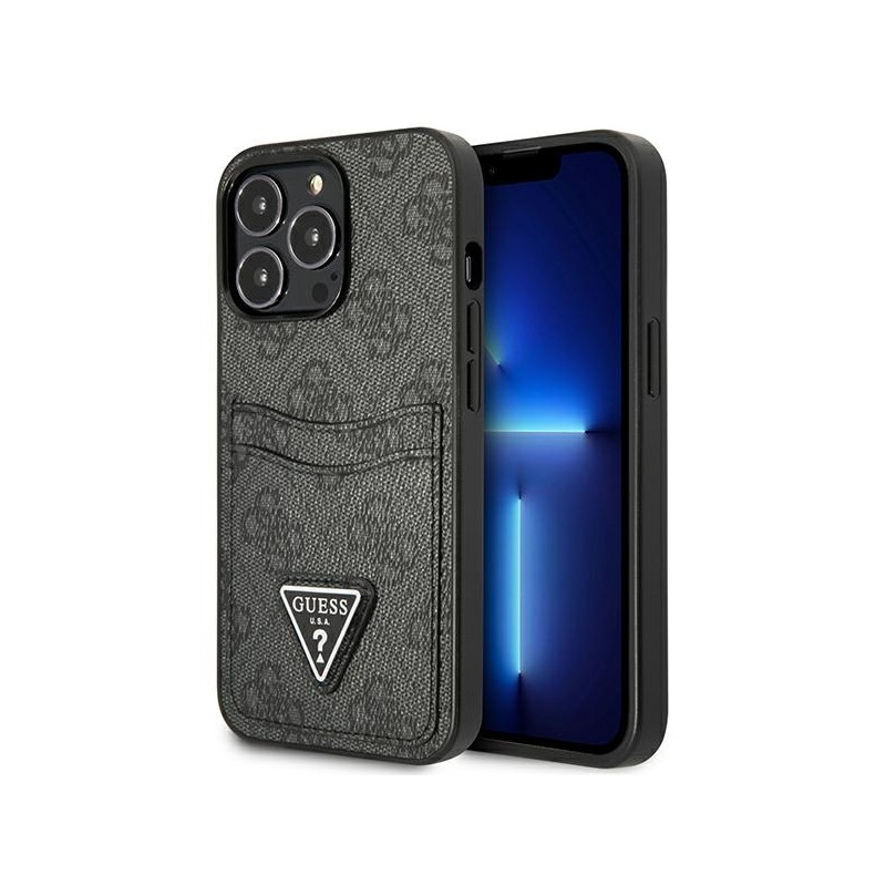Guess 4G Triangle Logo Cardslot Dėklas, skirtas iPhone 13 Pro / 13 – juodas