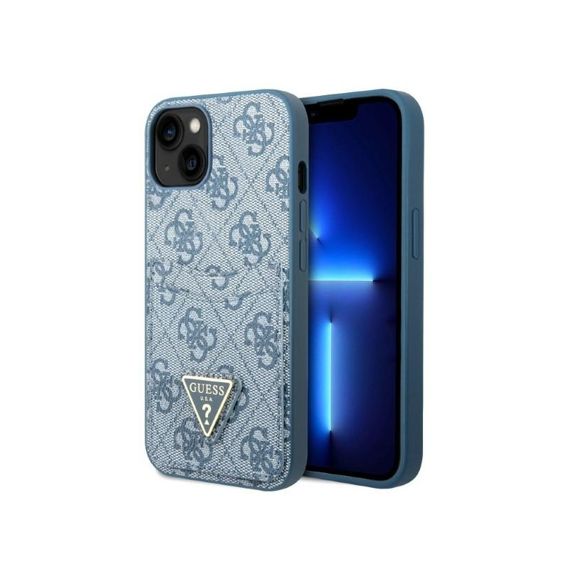 Guess 4G Triangle Logo Cardslot dėklas iPhone 13 mini - mėlynas