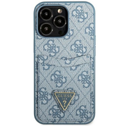 Guess 4G Triangle Logo Cardslot dėklas, skirtas iPhone 13 Pro Max - mėlynas