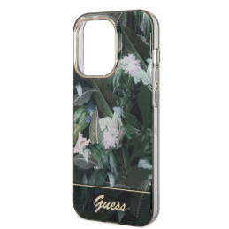 Guess Jungle Collection dėklas, skirtas iPhone 14 Pro Max - žalias