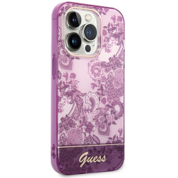Guess Porcelain Collection dėklas, skirtas iPhone 14 Pro Max - fuksijos spalvos