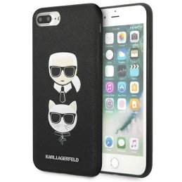 Karl Lagerfeld Saffiano Karl&Choupette Head dėklas, skirtas iPhone 7 Plus / iPhone 8 Plus - juodas