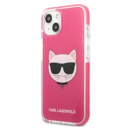 Karl Lagerfeld Choupette Head dėklas iPhone 13 - fuksija