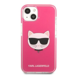 Karl Lagerfeld Choupette Head dėklas iPhone 13 - fuksija
