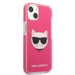 Karl Lagerfeld Choupette Head dėklas iPhone 13 - fuksija