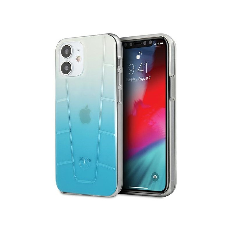 Mercedes Transparent Line dėklas iPhone 12 mini - mėlynas